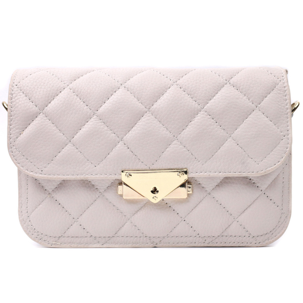 Витончена сумка жіноча з оригінальною клямкою з натуральної шкіри Vintage 22672 Біла Київ - фото 7