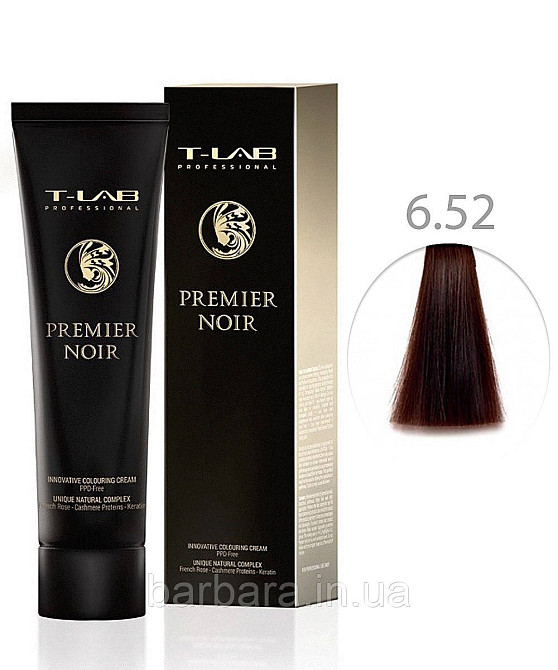 Крем-краска для волос T-LAB Professional Premier Noir Colouring Cream 6.52 темный блонд макагон Киев - изображение 1