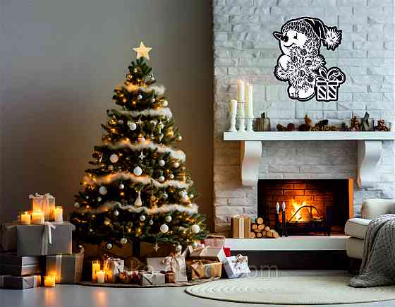 Декоративне настінне Панно «Сніговик», Декор на стіну 70*59 см Київ