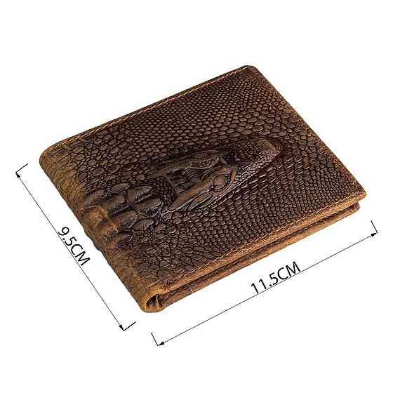 Гаманець чоловічий Vintage 14380 фактура шкіри під крокодила Коричневий Київ