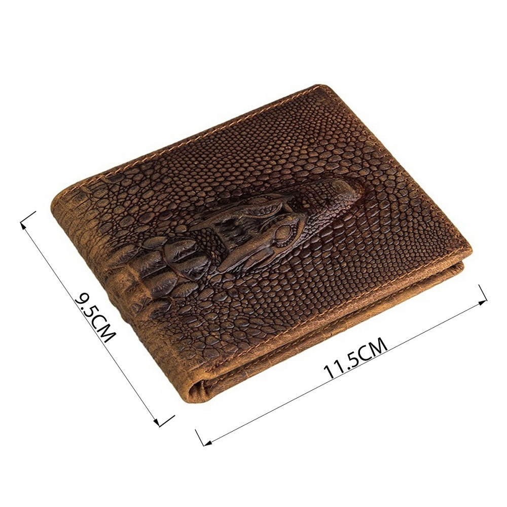 Гаманець чоловічий Vintage 14380 фактура шкіри під крокодила Коричневий Київ - фото 3