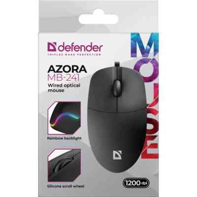 Мишка Defender Azora MB-241 LED USB Black (52241) Вінниця