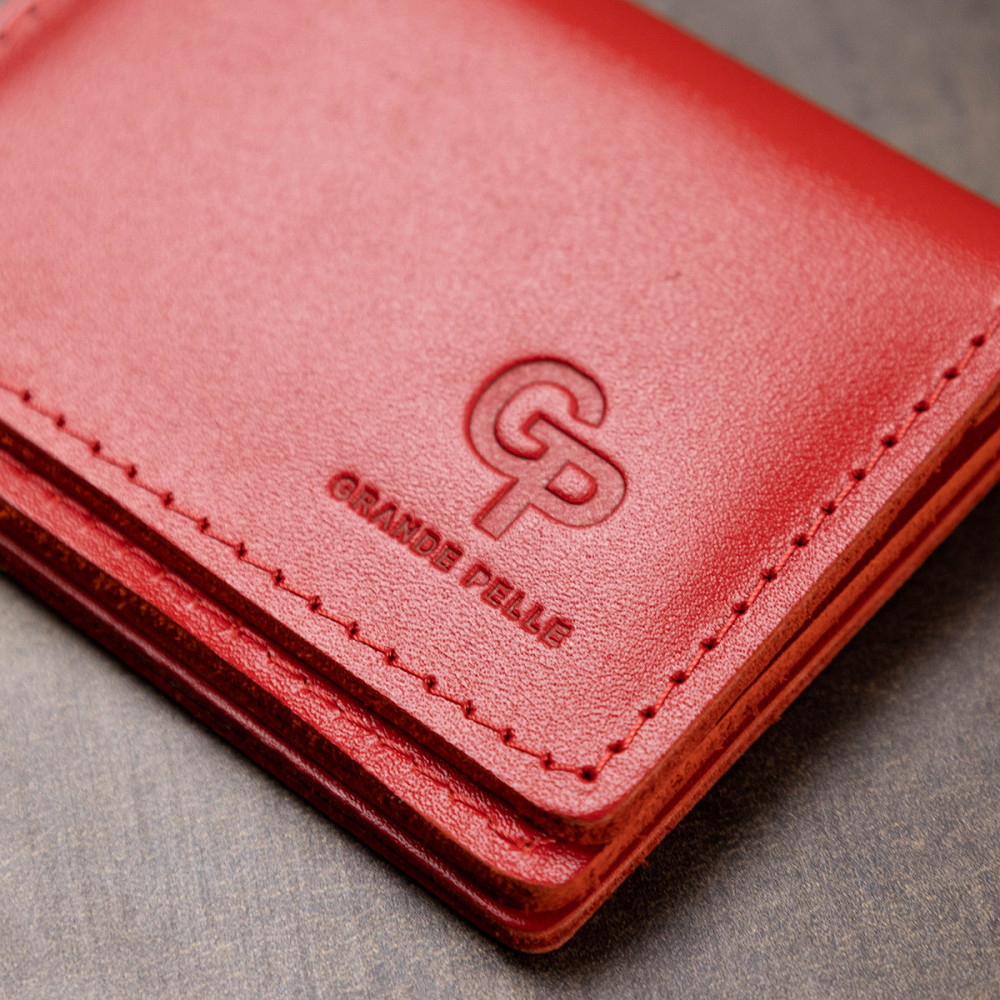 Кожаная женская обложка для автодокументов GRANDE PELLE 11402 Красный Киев - изображение 2