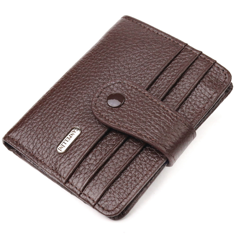 Компактный кошелек для мужчин из натуральной зернистой кожи CANPELLINI 21686 Коричневый Киев - изображение 10