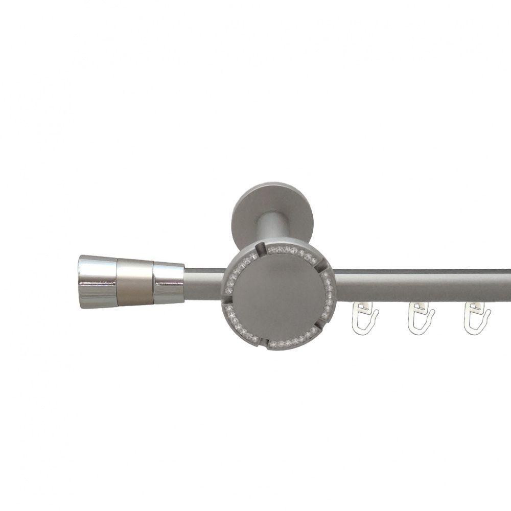 Карниз Orvit Валео V2 металевий однорядний розета реверс фламо профільна труба  Сатин 19 мм 300 см (6300216) Львов - изображение 1