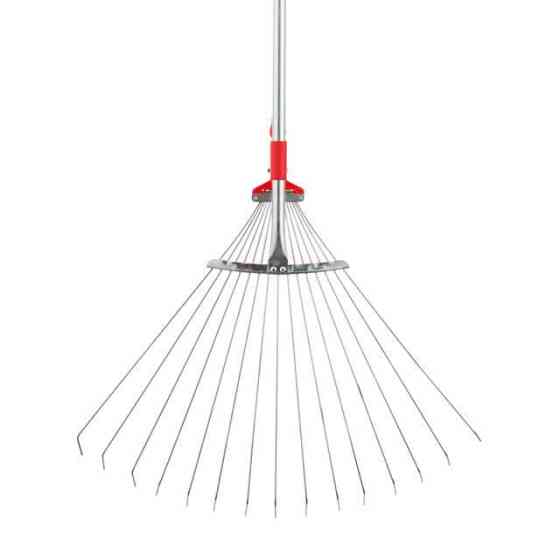 Граблі віялові, 15 прутів, металева рукоятка, регульована ширина 20-65 см INTERTOOL FT-3008 Киев