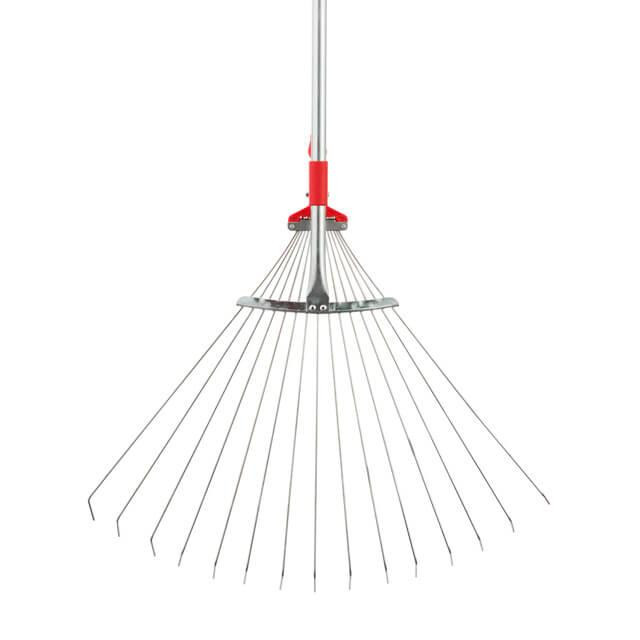 Граблі віялові, 15 прутів, металева рукоятка, регульована ширина 20-65 см INTERTOOL FT-3008 Київ - фото 5