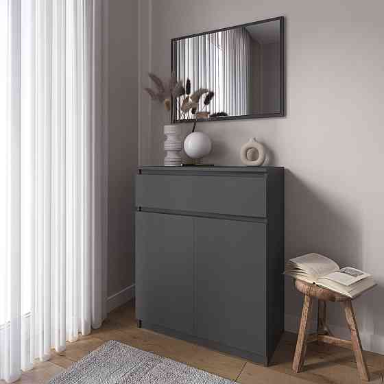 Комод тумба VAYS R-23 Антрацит, з шухлядою та відділенням з полицями, без ручок, ЛДСП, 80×40×98 см - для дому, спальні, передпокою Львів