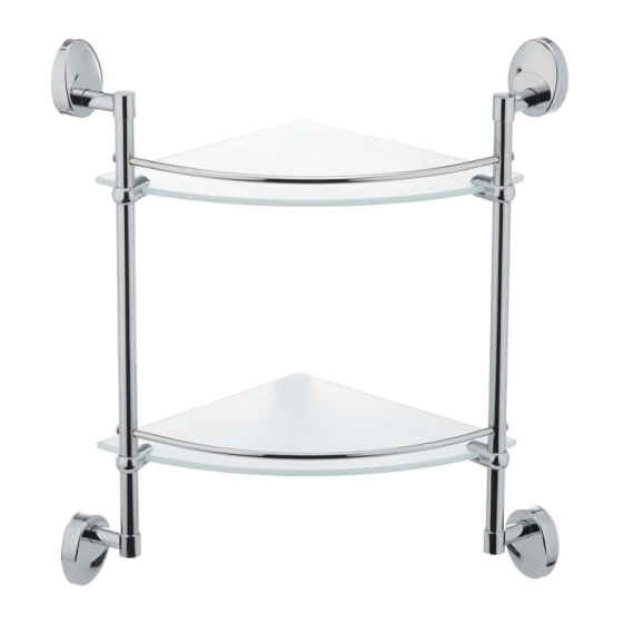 Полка стеклянная угловая 2-ярусная Zerix LR3307-2 (LL1436) Киев