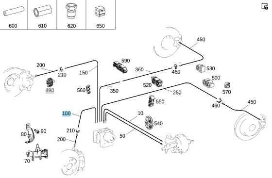 Mercedes-Benz  A1234209628_117FL_4M Гальмівна трубка від гідроблоку роз'єм "VL" до супорта переднього лівого колеса CLA Shooting Brake  Одеса