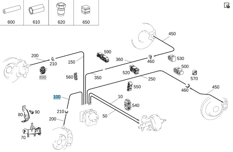 Mercedes-Benz  A1234209628_117FL_4M Гальмівна трубка від гідроблоку роз'єм "VL" до супорта переднього лівого колеса CLA Shooting Brake  Одеса - фото 1
