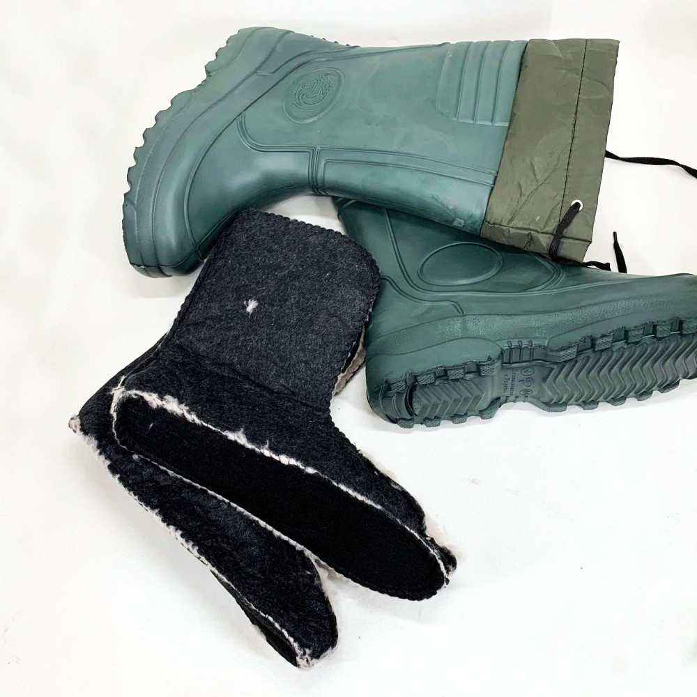 Чоловічі гумові чоботи для військових, Активні чоловічі чоботи для полювання Теплі гумові олива WL-54 Львів - фото 11
