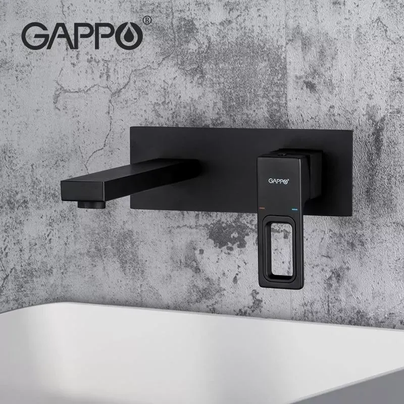 Змішувач для умивальника настінний GAPPO G1017-16, чорний Київ - фото 3