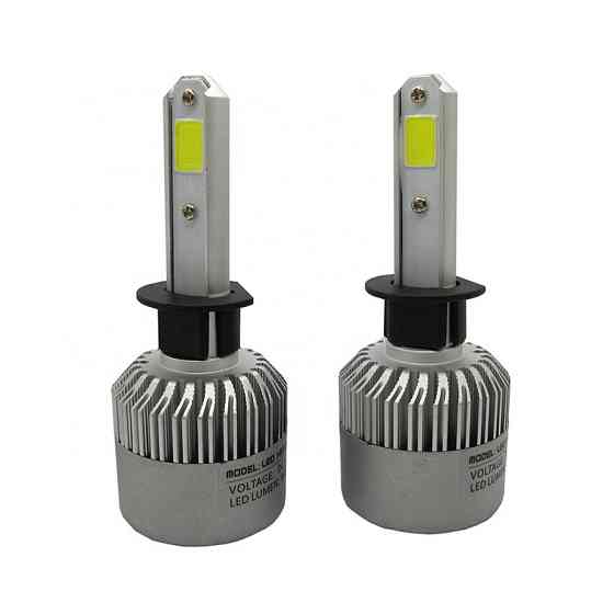 S2 Лампа світлодіодна цоколь H1 (к-кт 2 шт) 12/24V, 36W, 4000Lm + вентилятор (авиац. алюмін. профілю.) Мукачево