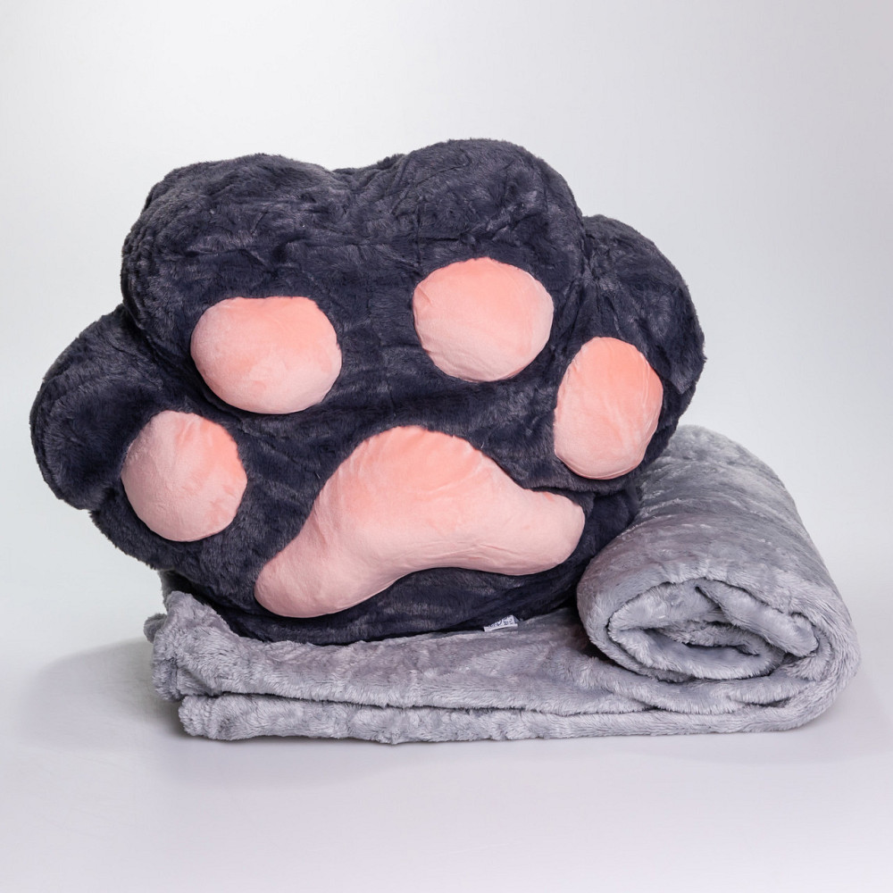 Плюшева подушка з пледом і муфтами Лапка 3 в 1 Київ - фото 5