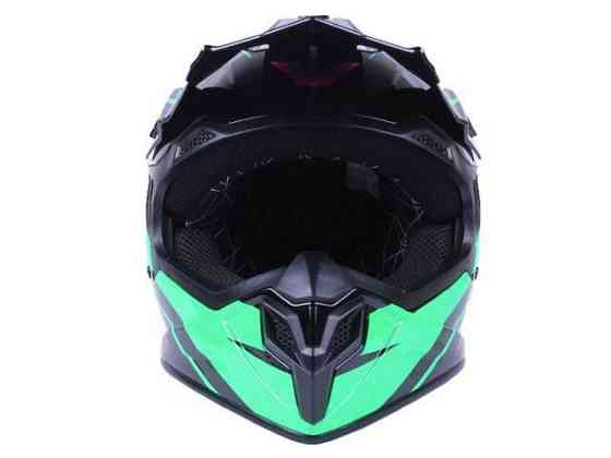 Мотошлем кроовый MD-911 (черный с зеленым и малиновым, size XS) Мукачево