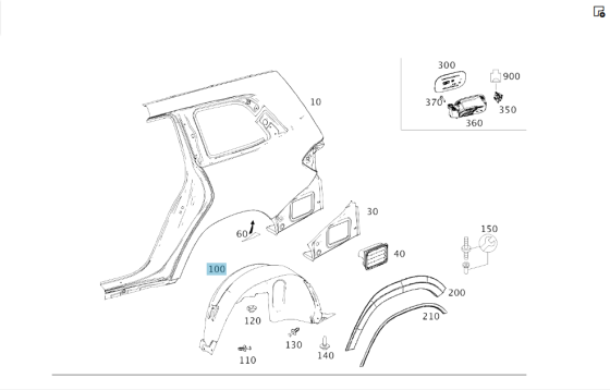 Mercedes-Benz  A1668847422 Підкрилок задній лівий GL/GLS X166 Одеса