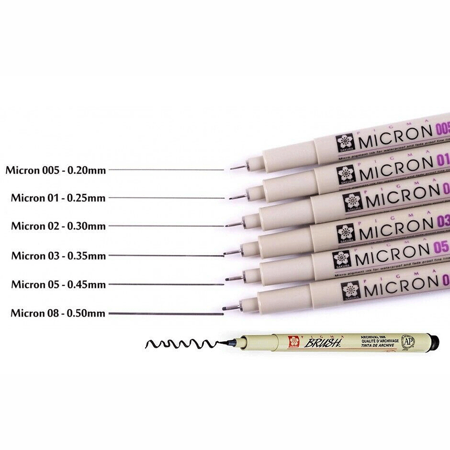 Набір лінерів PIGMA Micron 6шт + PIGMA BRUSH В ПОДАРУНОК Sakura Київ - фото 2