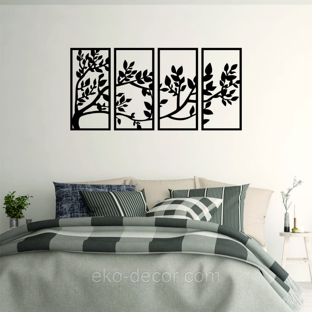 Декоративне настінне Панно «Весна», Декор на стіну 110*228 см, Чорний Київ - фото 2