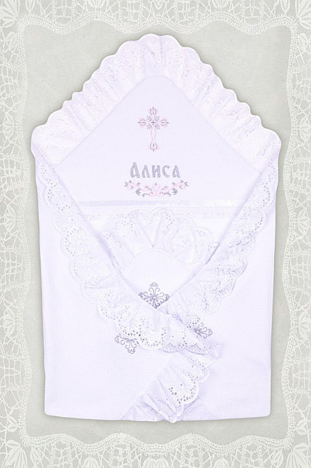 Крыжма именная для крещения, 85*85 см, топ Крохатушка одяг Киев - изображение 2