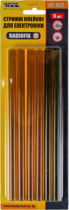 Стержни клеевые MASTERTOOL RADIOFIX полиамидные 11.2х200 мм 6 шт. для электроники 42-1172 Ровно - изображение 2