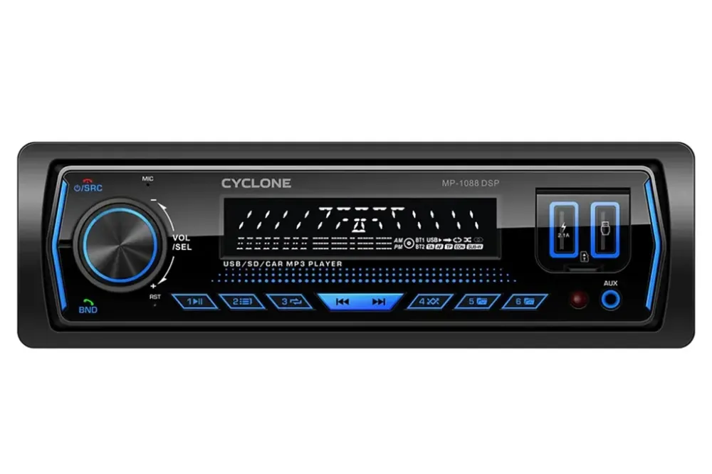 Автомагнітола Cyclone MP-1088 DSP BT/USB+USB Charge/MicroSD/ISO/ доп. розємом /ПДУ/CarMedia Вінниця - фото 2