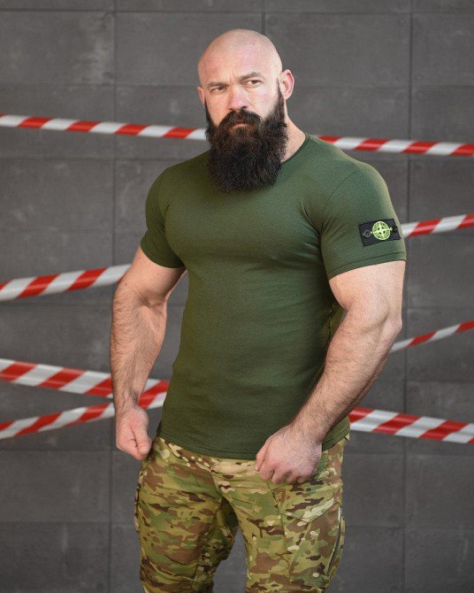 Тактическая ХЛОПКОВАЯ футболка NECRONIMICON stone олива НП5217 Одесса - изображение 1