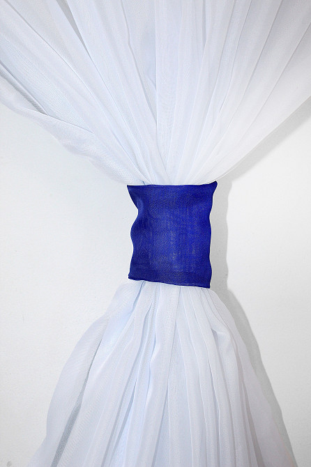 Кухонная занавеска VR-Textil № 104к ламбрекен и тюль синий с голубым и белым 200х170 см (50-876) Киев - изображение 3