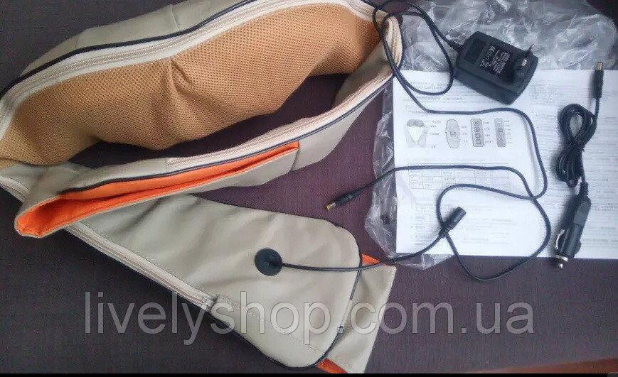 Шиацу массажер для шеи и спины 4 кнопки воротник 55W с функцией подогрева Винница - изображение 8