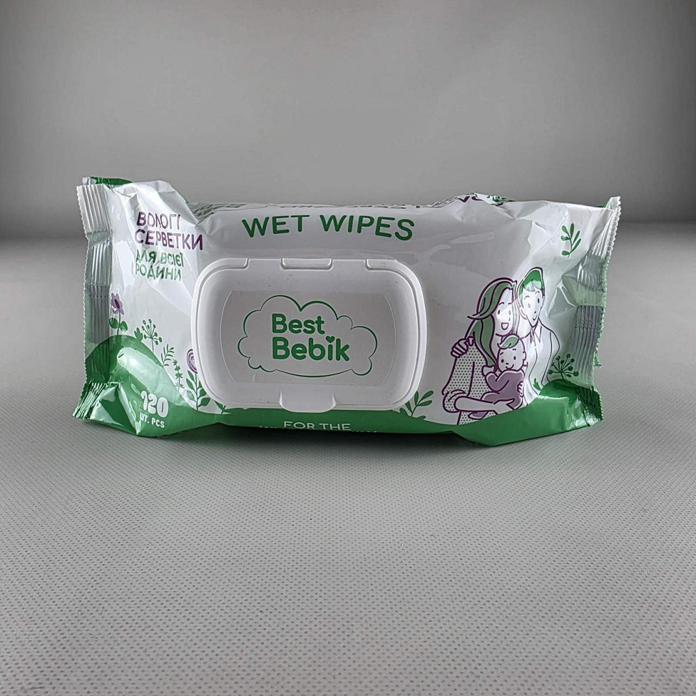 Влажная салфетка 120 шт с клапаном «Best Bebik» для всей семьи (038) (1 пачка) Харьков - изображение 1