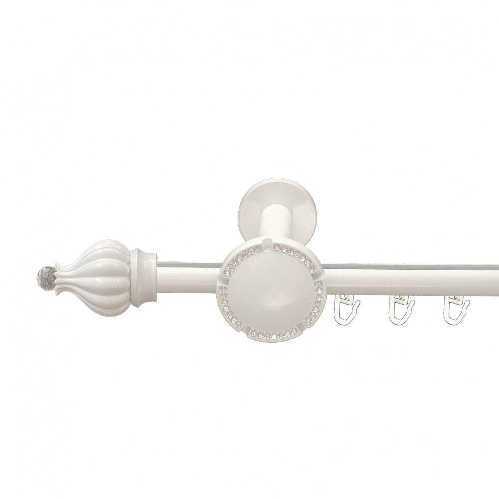 Карниз Orvit Таджа-Кристал металевий однорядний розета реверс фламо профільна труба  Арктіс 19 мм 240 см Львов - изображение 1