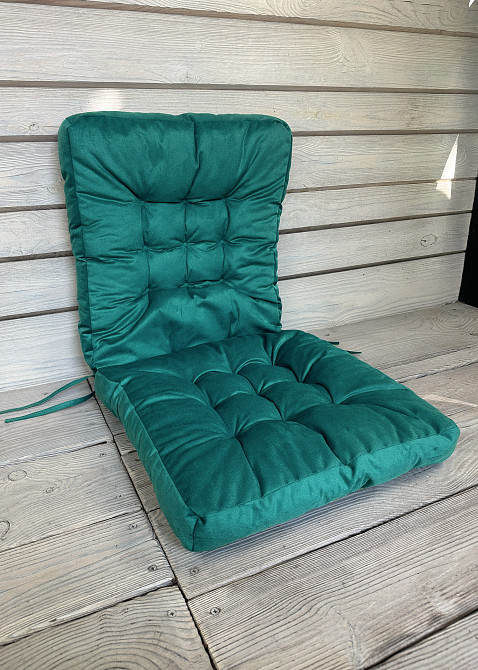 Подушка для стільців (50x120х8 см) подвійна Decorator Флокс колір бірюзовий 84-155 Київ - фото 2