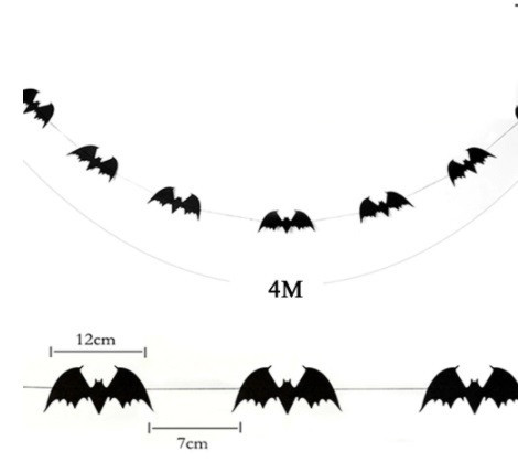 Гирлянда на Хэллоуин Летучие мыши 4 м черный Киев - изображение 2