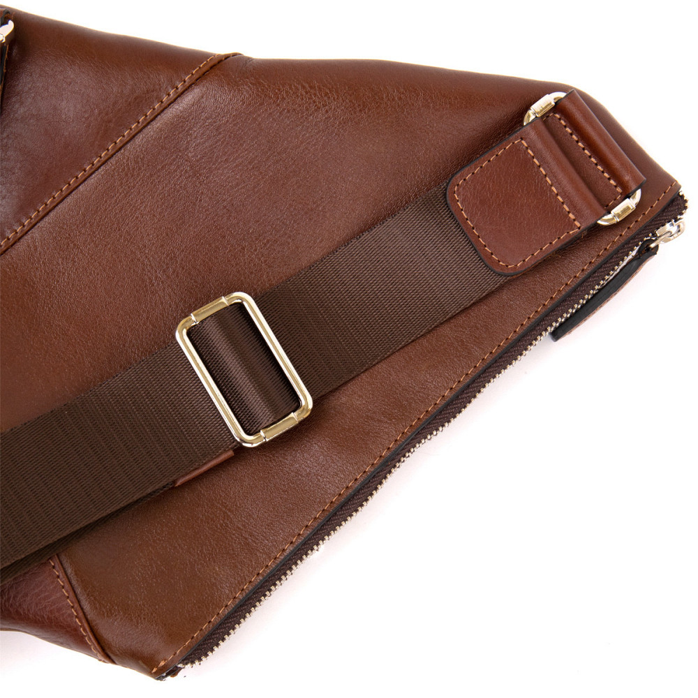 Стильная кожаная мужская сумка через плечо GRANDE PELLE 11358 Коричневый Киев - изображение 7