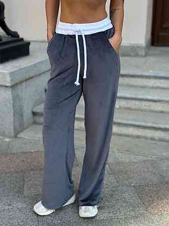 Жіночі повсякденні штани вільного крою турецький королівський велюр Графіт, 42/44 Одеса