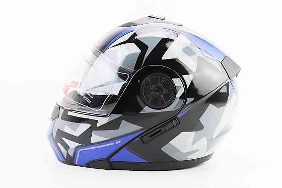 Шолом модуляр, закритий з відкидним підборіддям+відкидні окуляри BLD-159 М (57-58см), ЧОРНО-СИНІЙ Киев