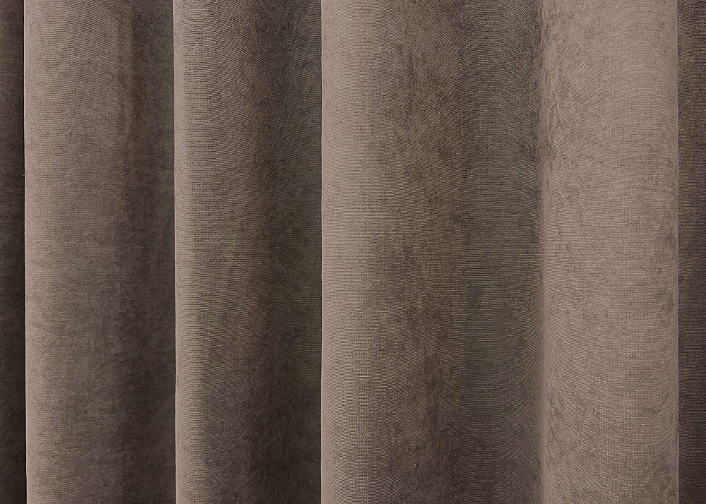 Комплект штор VR-Textil Мікровелюр Petek 150х270 2шт і Тюль 500х270 2015ш-1153т Кавовий з білим 71-152/4 Київ - фото 7
