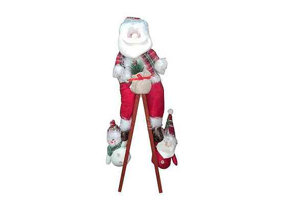 Фігура новорічна Santa 74см на драбині M17328 ТМ STENSON Київ