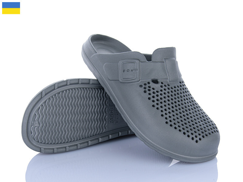 Капці шльопанці із закритим носком передом чоловічі сірі вентильовані мийні піна ЕВА лікарів кухарів для роботи відпочинку Одеса - фото 5