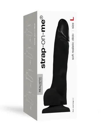 Реалістичний фалоімітатор Strap-On-Me SOFT REALISTIC DILDO Black - Size L Львів
