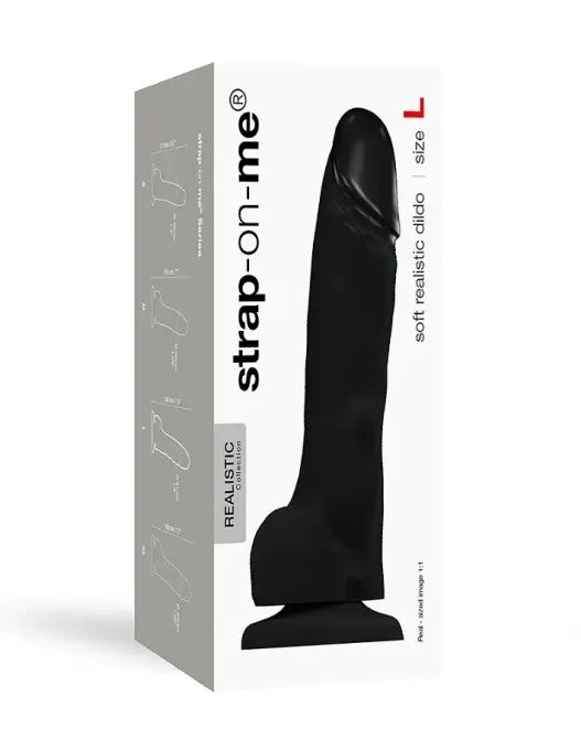 Реалістичний фалоімітатор Strap-On-Me SOFT REALISTIC DILDO Black - Size L Львів - фото 1