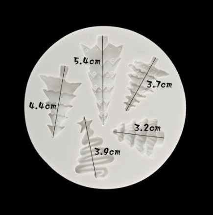 Молд новогодний Елочки 10 см серый Киев - изображение 2