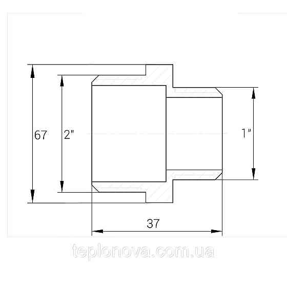 Ниппель редукционный никелированный 2″НР х 1″НР штампованный А0543А(нк) VA Черновцы