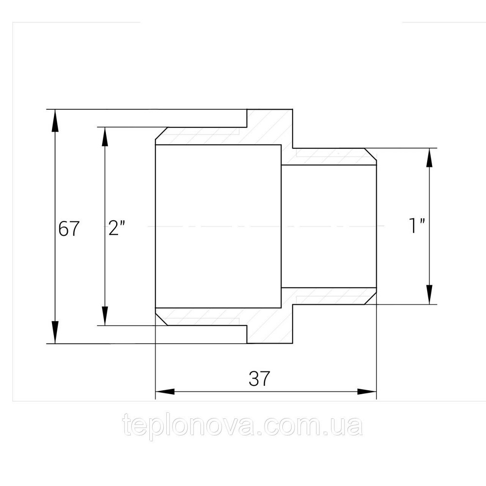 Ниппель редукционный никелированный 2″НР х 1″НР штампованный А0543А(нк) VA Черновцы - изображение 4
