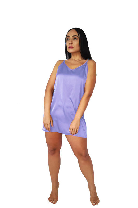 Жіноча нічна сорочка шовкова на регульованих бретельках Бузковий XL/2XL Харків - фото 1