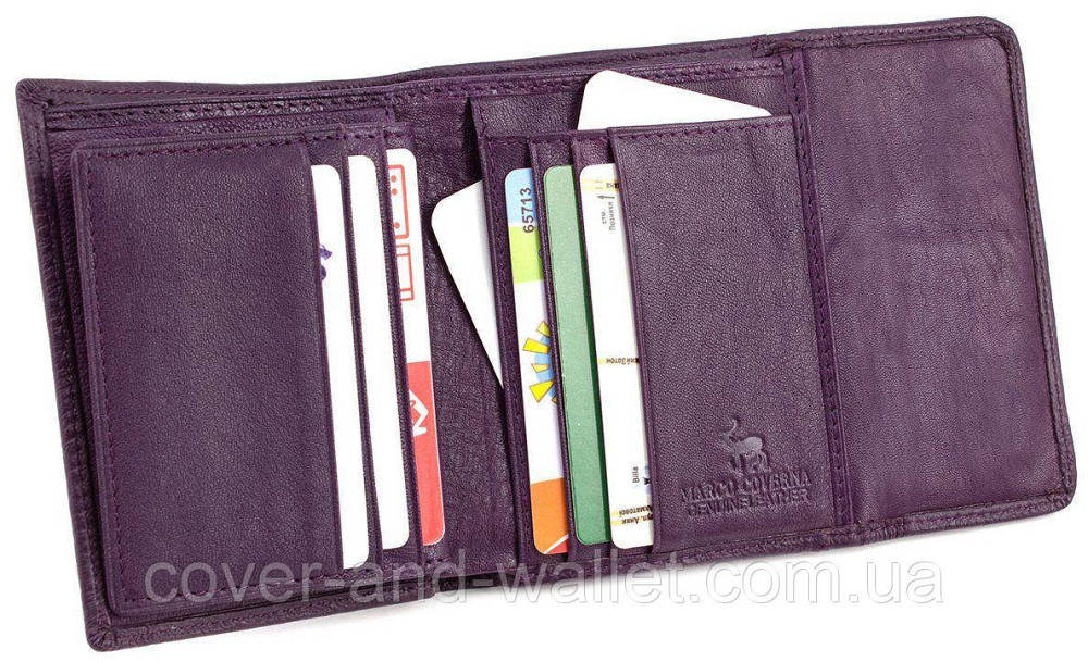 Маленький фіолетовий гаманець для жінок із натуральної шкіри Marco Coverna MC-2047 Київ - фото 4