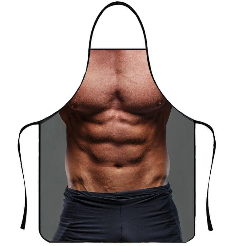 Фартух з приколом кухонний чоловічий з реалістичним торсом і пресом Київ - фото 2