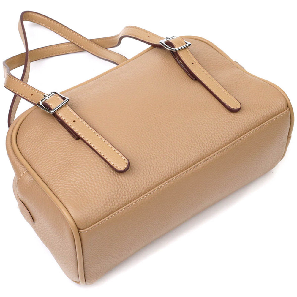 Ділова сумка-клатч зі знімними ручками з натуральної шкіри 22077 Vintage Бежева Київ - фото 5