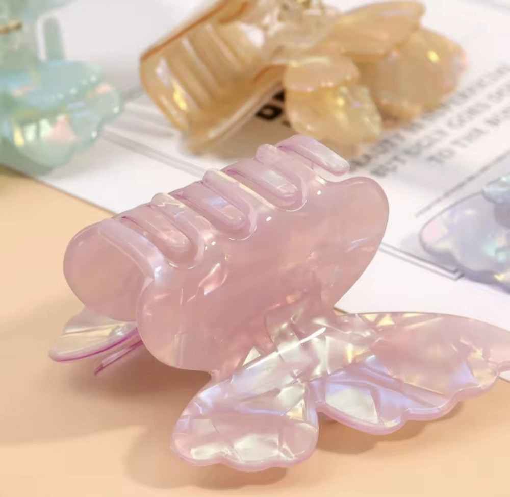 Заколка-крабік метелик з подвійними крильцями Пурпуровий Смела - изображение 3