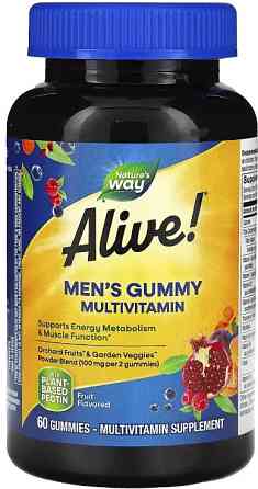 Вітаміни для чоловіків Nature's Way, Alive! Men's Gummy Vitamins 60 жув цук фрукти Київ
